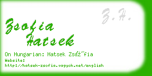 zsofia hatsek business card